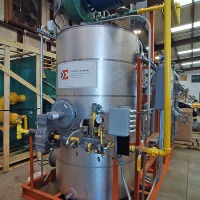 thermal fluid heating system inside warehouse